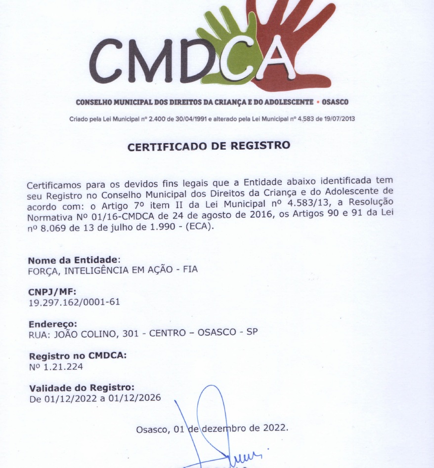 Certificado CMDCA